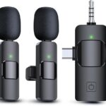 PQRQP 3 in 1 Wireless Lavalier Microphones for iPhone, iPad, Android, Camera, USB-C Microphone, 7-Hour Battery, Mini Microphone with Noise Reduction for Video Recording, Vlog, YouTube, TikTok